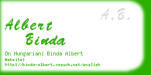 albert binda business card